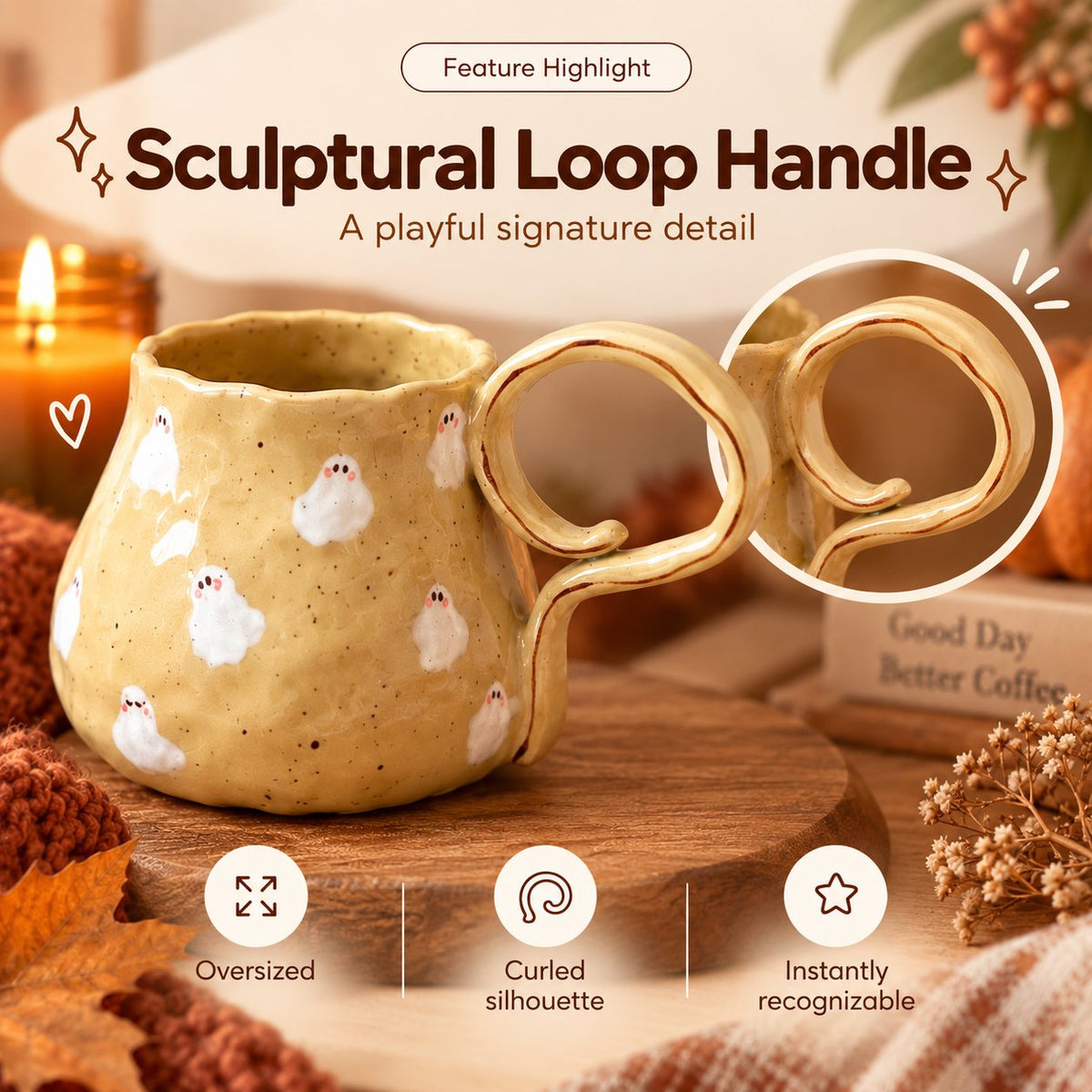 👻 Cozy Spirits Handmade Ceramic Mug