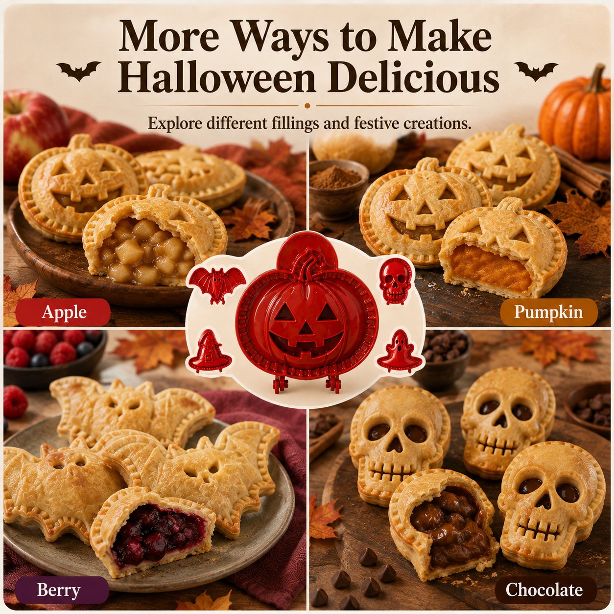 🎃 8-Piece Halloween Mini Hand Pie Mold Set✈️ Buy 2+ Get Free Shipping