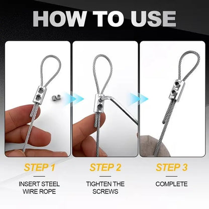 10Pcs Stainless Steel Wire Rope Clamps