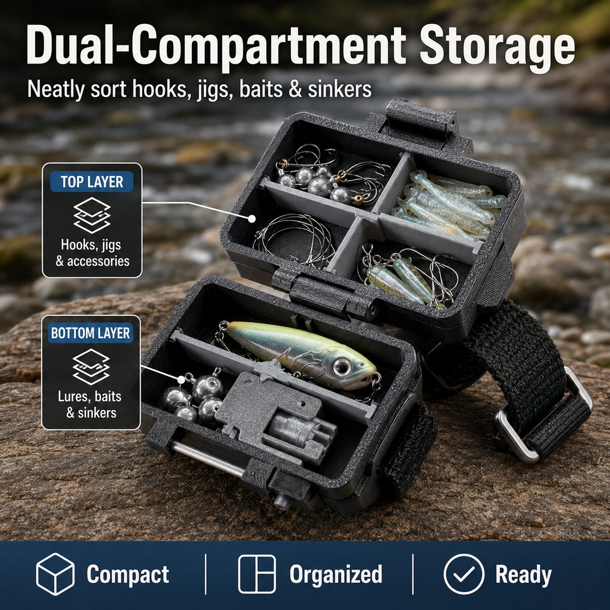 🐟Wearable Micro Tackle Box 🎣 | Modular Wrist Fishing Kit for Outdoor Explorers