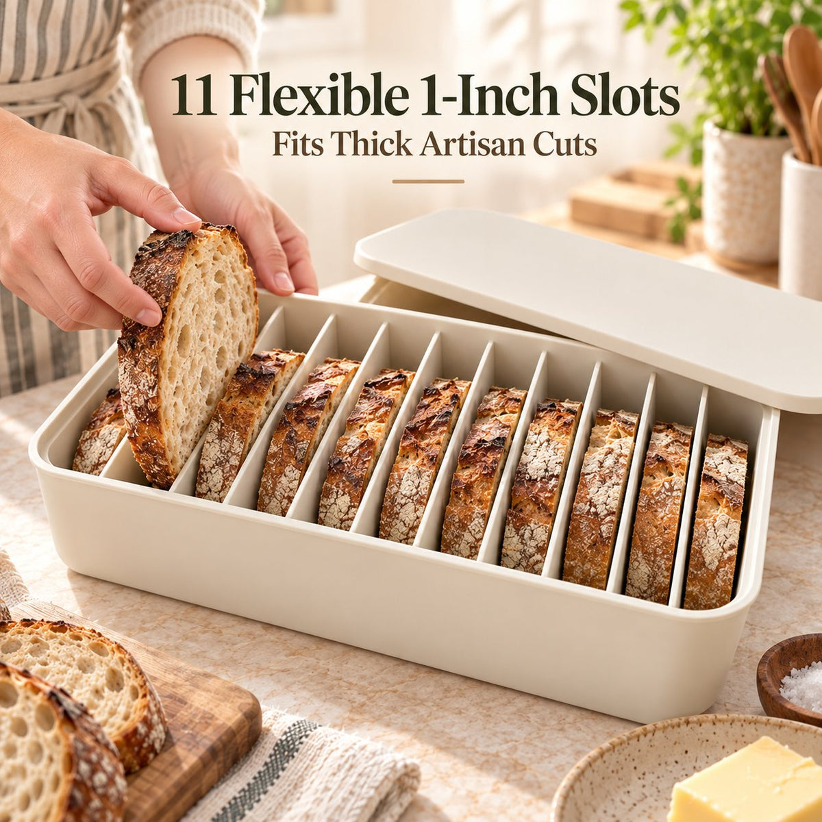 📍🍞 11-Slot Silicone Bread Freezer Box — Keep Sourdough Slices Separate ❄️