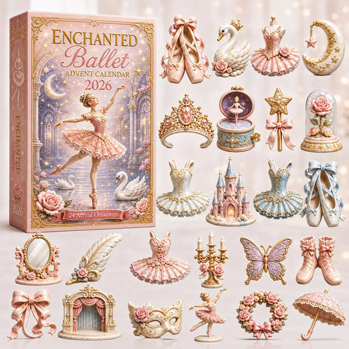 CHRISTMAS KICKOFF 40% OFF - Enchanted Ballet Advent Calendar 2026 - 24-Day Festive Countdown, Acrylic Charms Blind Box - Gift For Ballet Lovers AC0HT335