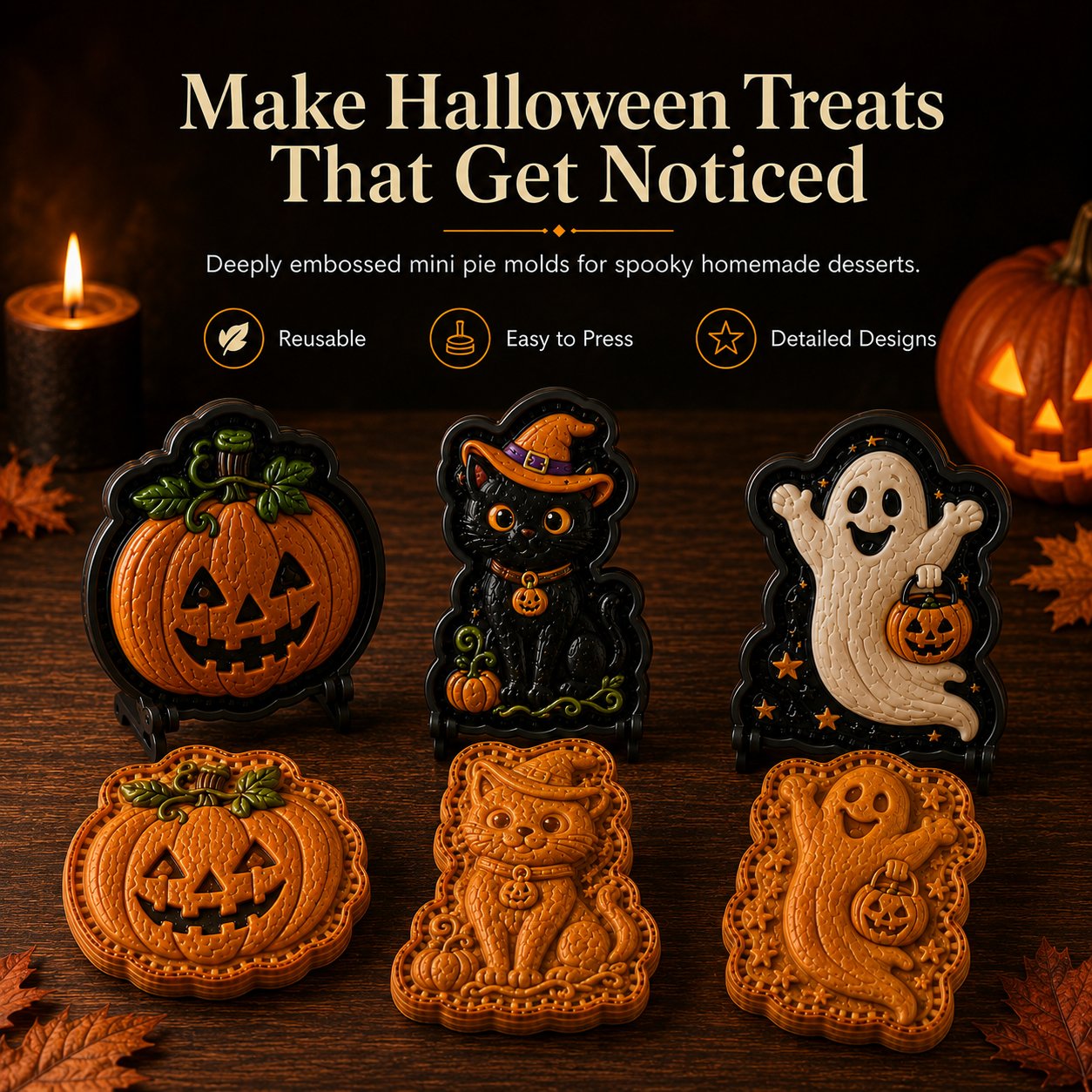 🎃 Halloween Mini Pie Mold Collection🚚 Buy 2+ Get Free Shipping