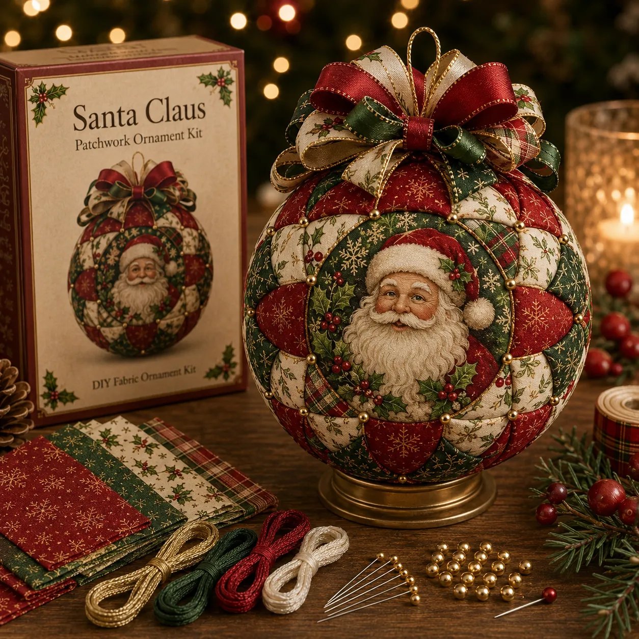 🎁LAST DAY 49% OFF-🎄 Christmas Classics Patchwork Ornament DIY Kit (Beginner-Friendly)