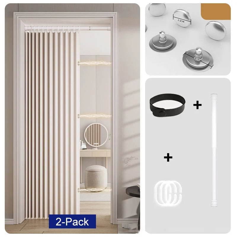 🎉⏰🔥LIMITED TIME 49% OFF! ⭐No-Drill Magnetic Accordion Door Curtain