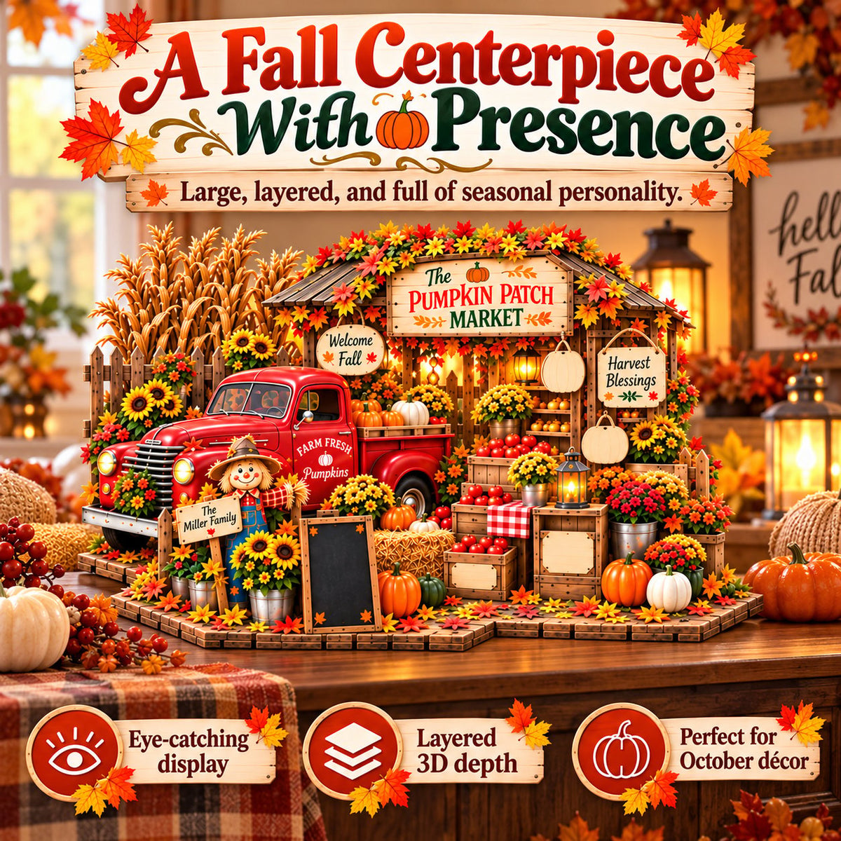 🍂 Pumpkin Patch Market 3D Slot-In DIY Craft Kit