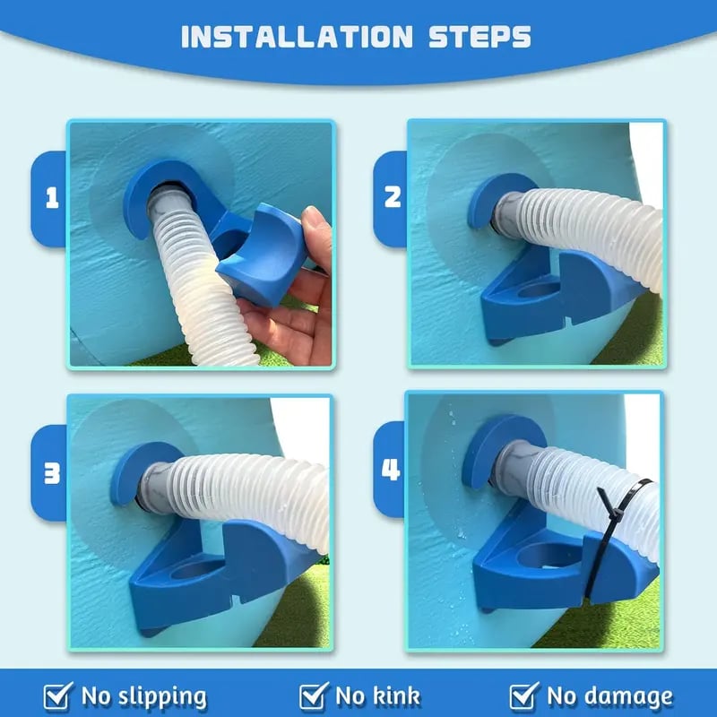 🏊‍♂️Swimming Pool Pipe Holders with Cable Ties & Hose Clamps💦🛡️