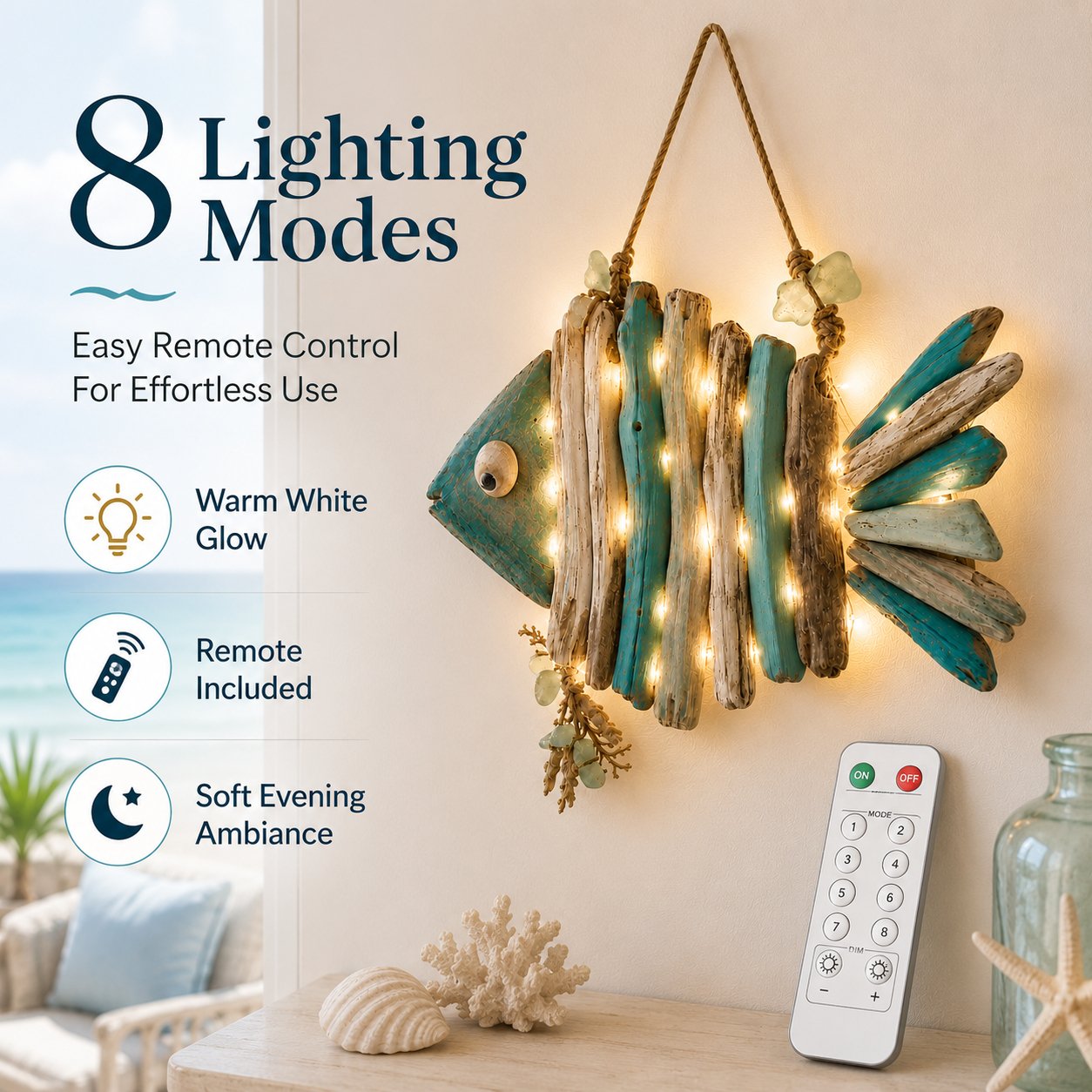 🌊Lighted Coastal Fish Wall Decor