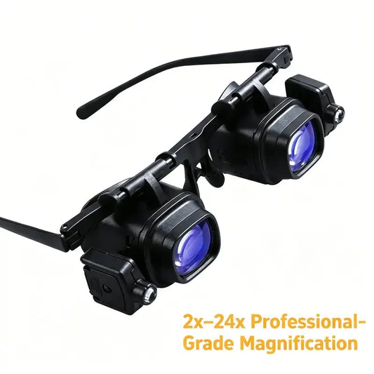 🔬LAST DAY SALE 49%OFF✨ Precision LED Magnifier Glasses – Interchangeable Lenses, Dual LED, Hands-Free 💡