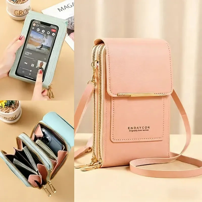 ⏳Only $13.99 Last Day Promotion - ✨RFID Anti-Theft Phone Crossbody – Touchscreen & Multi-Compartment Design📱