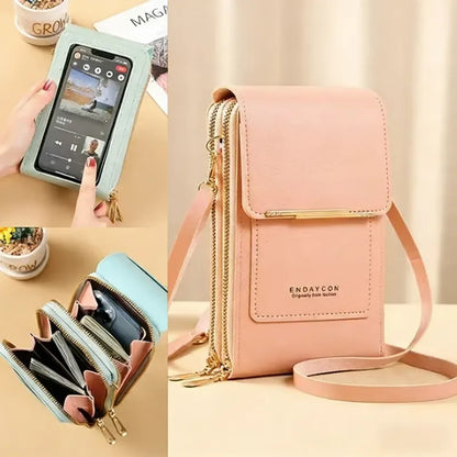 ⏳Only $13.99 Last Day Promotion - ✨RFID Anti-Theft Phone Crossbody – Touchscreen & Multi-Compartment Design📱