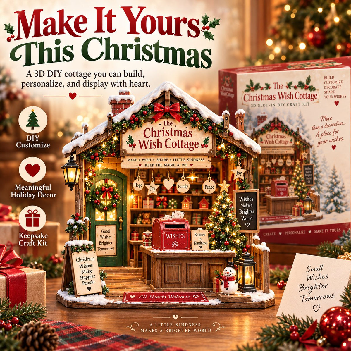 🏡 DIY 3D Miniature Café & Holiday Scene Kit Collection