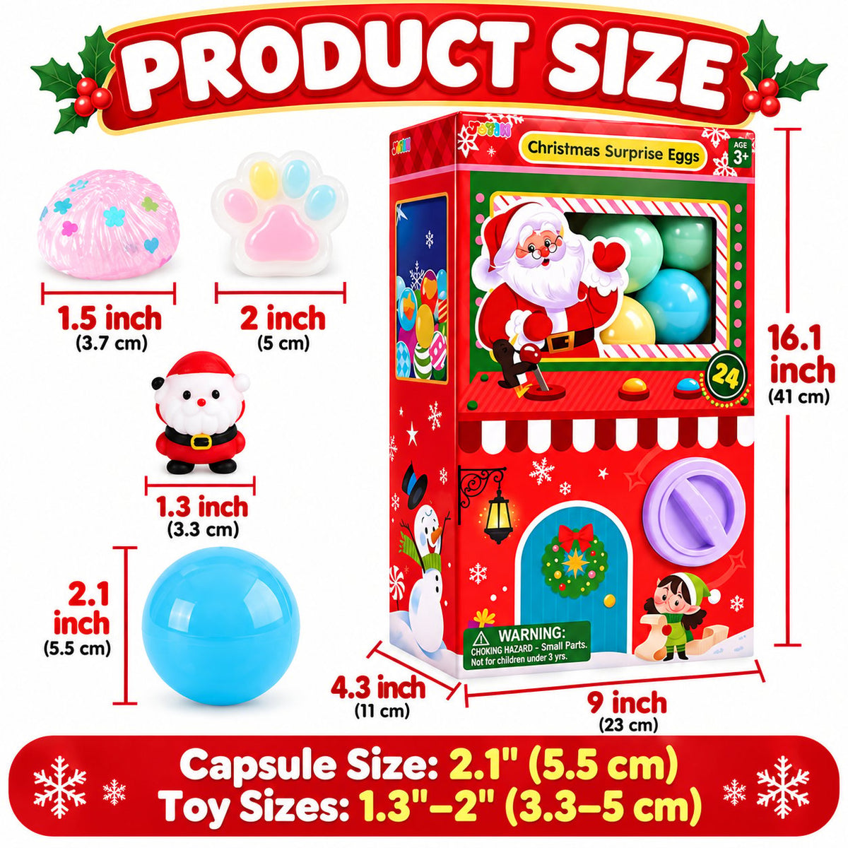 🎄 Christmas Squishy Gachapon Advent Calendar 2026 – 24 Surprise Capsules