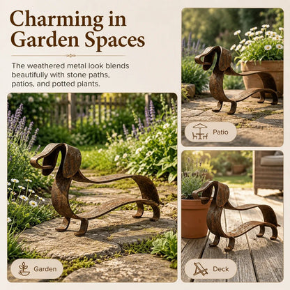 Rustic Charm, Dachshund Style — Metal Sculpture for Home & Garden