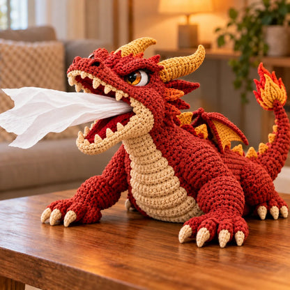 Fantasy Crochet Tissue Box Cover DIY Kit | Pull Tissues From a Dragon’s Mouth or Turtle’s Volcano