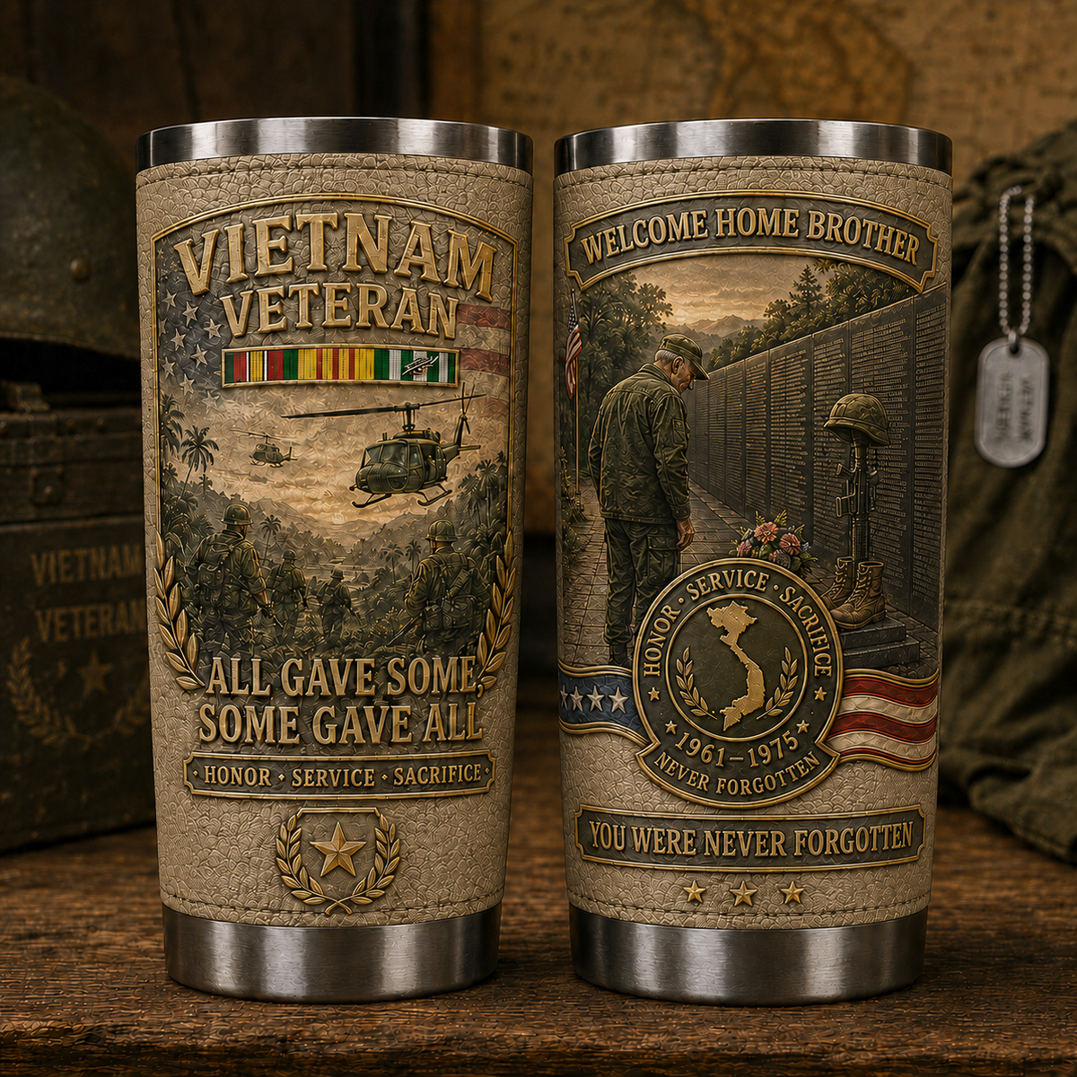 🔥 HOT SALE 55% OFF 🇺🇸 Vietnam War Veteran Commemorative Travel Tumbler