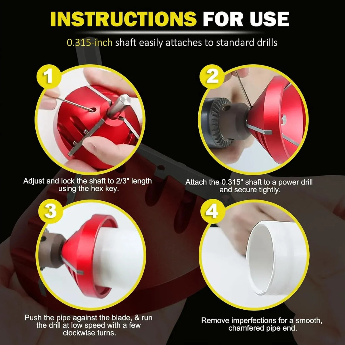 🔧 2-in-1 Inner & Outer Pipe Deburring Chamfer Tool