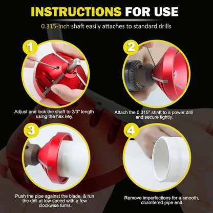🔧 2-in-1 Inner & Outer Pipe Deburring Chamfer Tool