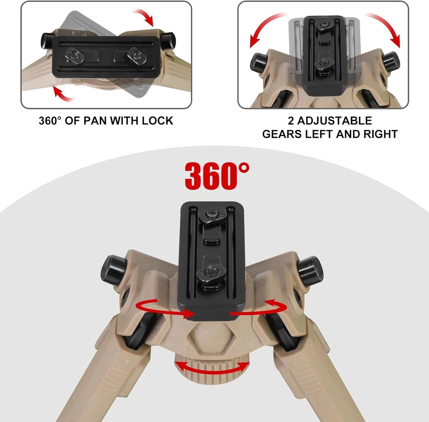 360 Swivel Bipod Rifle Pillar