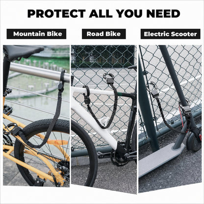 Flexible Chain Lock for Bikes, Scooters & Helmets