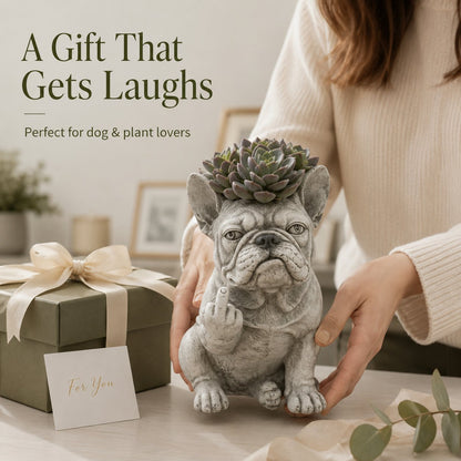 GRUMPY DOG PLANTER