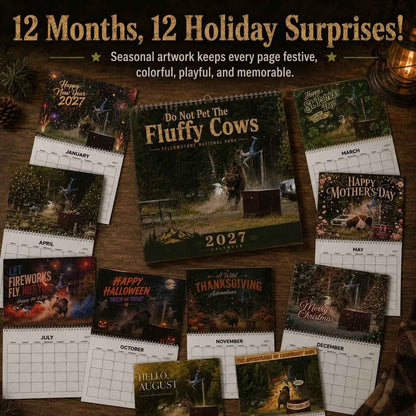 "Do Not Pet The Fluffy Cows" 🏞️ Bison Yellowstone National Park 2027 Wall Calendar