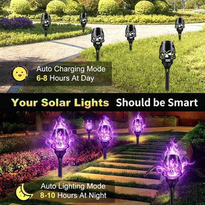 🔥Halloween Early Bird Special Sale 50% OFF🔥Halloween Solar Skull Flame Lights💀