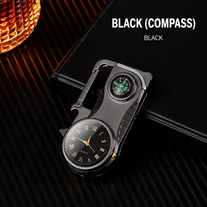 Multifunctional lighter with watch🔥 — — Watch/compass/keychain/bottle opener/cool lamp in one