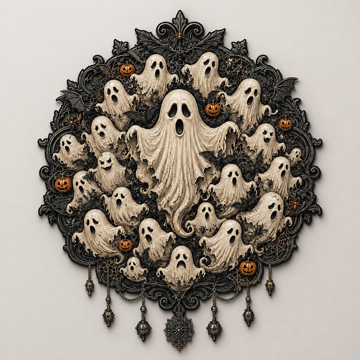 🦇 Gothic Halloween Wall Art Collection | Metal Skull, Ghost & Bat Decor with 3D Visual Effect for Haunted Wall Displays 🎃