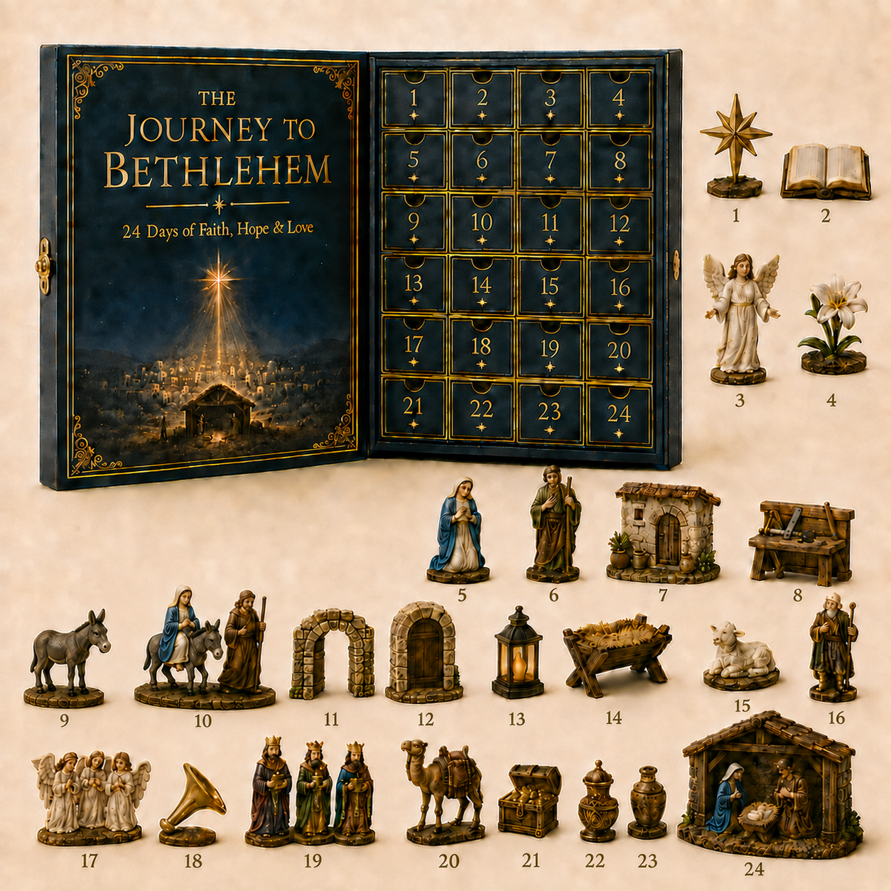 Journey to Bethlehem Advent Calendar 2026 – 24 Nativity Collectibles