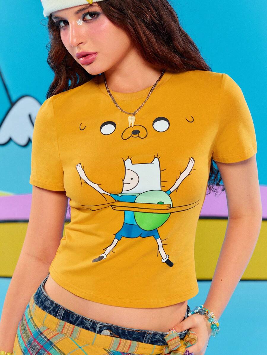 Retro Cartoon Crop Top For Women