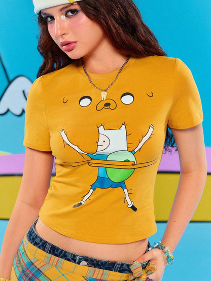 Retro Cartoon Crop Top For Women