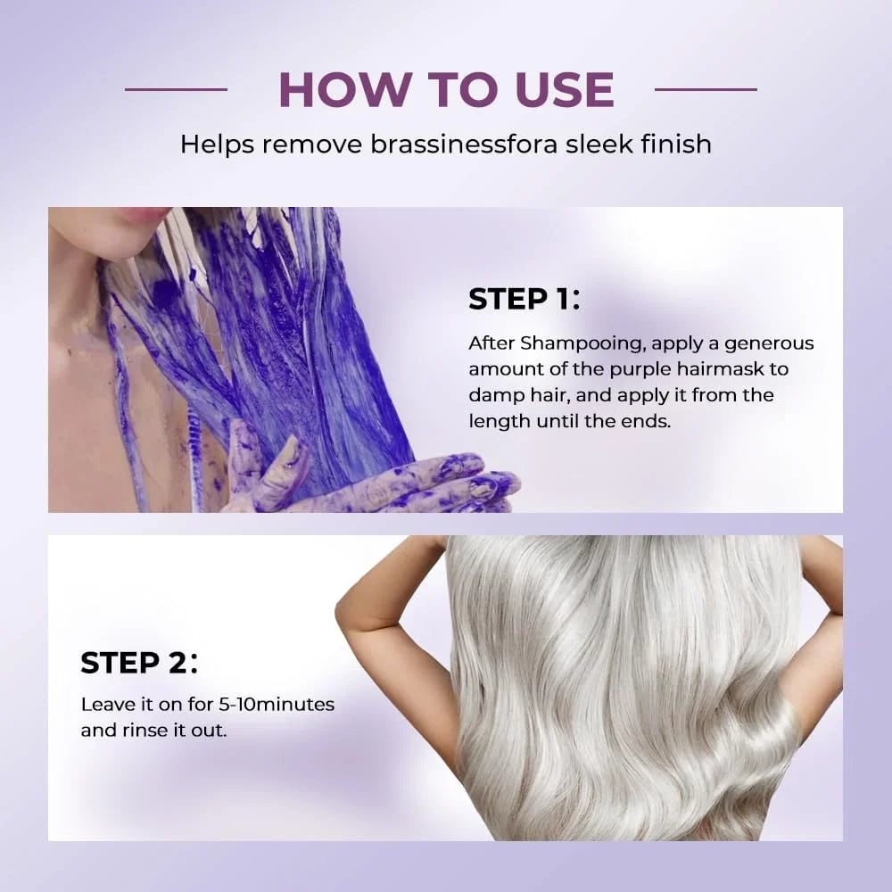 🔥HOT SALE🔥Karseell Purple Hair Mask ✨ Professional Neutralizes Brass & Yellow Tones For Blonde Silver Gray Highlighted Hair