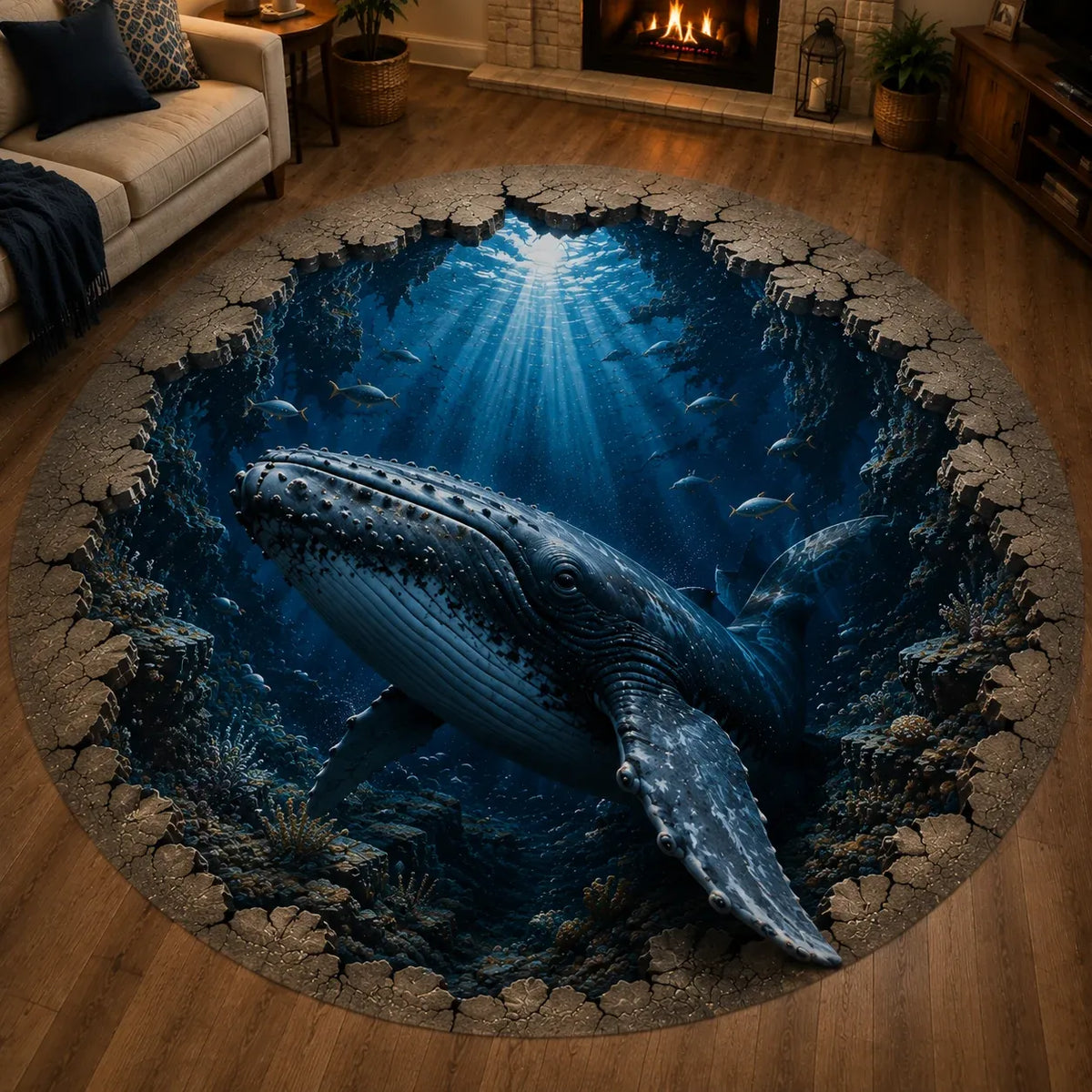 🔥😍✈️ 50% OFF🌊Ocean Portal Illusion Rug - A Realistic 3D Ocean World Beneath Your Feet