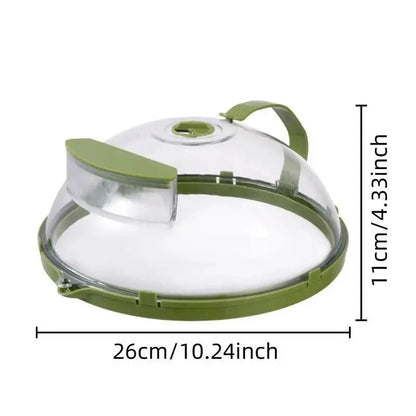 10" Clear Microwave Splatter Cover: Built-in Water Steamer & Steam Vent Lid