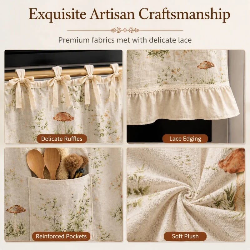 🔥LAST DAY 50% OFF - 🎃Oven Skirt Curtain with Pockets🍄