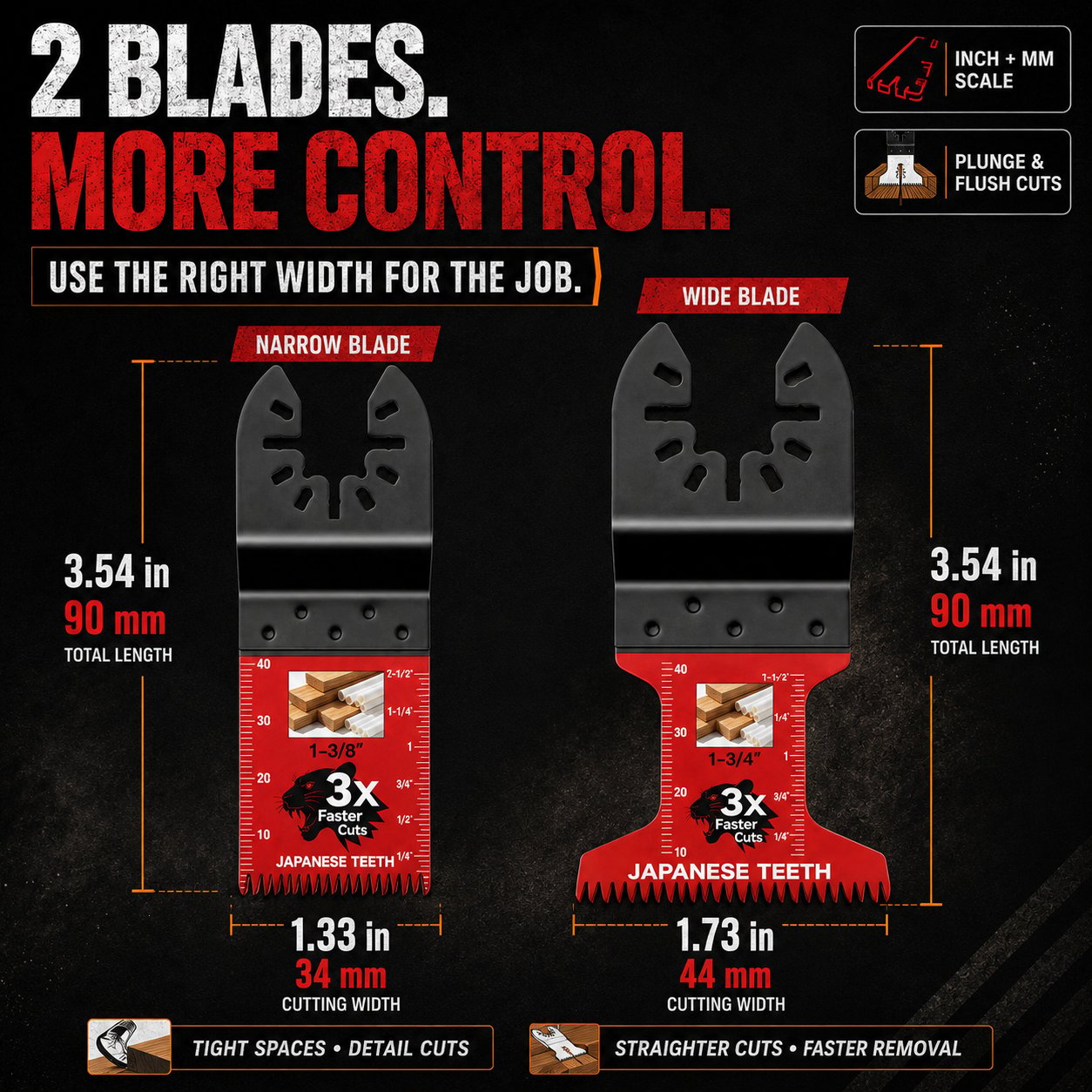 🪚 Japanese-Tooth Oscillating Multi-Tool Blades – Faster, Cleaner Cuts for Wood & PVC