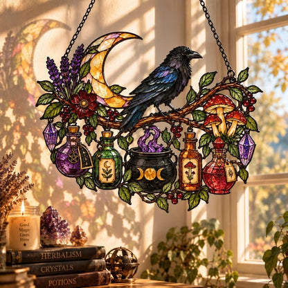 🔥Last Day 50% OFF – 🖤 🐦‍⬛Raven Witch Suncatcher(✨Buy 2 Free Shipping)
