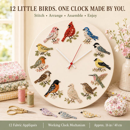 ⏳ Last Day 49% OFF – 🕒 Beginner-Friendly DIY Patchwork Fabric Clock Kit – 12-Themed Appliqué Wall Clock | Complete Kit with Coordinated Fabrics, Clock Mechanism & Step-by-Step Guide Included 💕