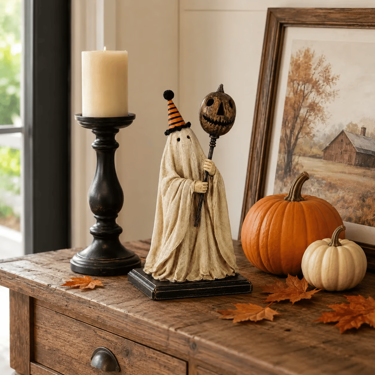 🎁🎉Only $29.99 This Week🌟👻Halloween Light-Up Pumpkin and Ghost Wand Ornament🎃