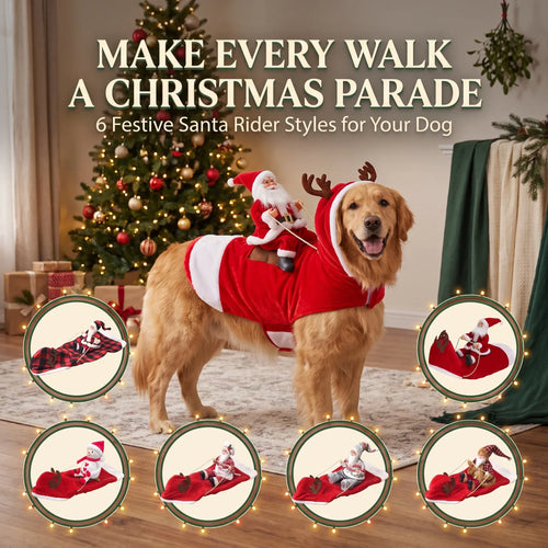 ⭐️🎅 SantaRider™ Christmas Dog Costume-Turn Your Dog Into Santa’s Funniest Christmas Ride! 🐶🎄