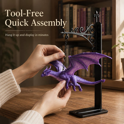 🐉 DragonGlow Hanging Purple Dragon Bookend Light – Let a Glowing Dragon Guard Your Favorite Stories 📚🌠
