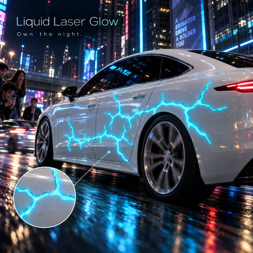 Liquid Laser Glow Car Wrap, Streaming Thunder Light Luminous Vinyl Film for Custom Car Styling & Night Car Show