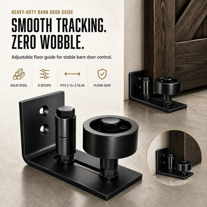 🚪8-in-1 Adjustable Barn Door Floor Guide – Wall-Mount Stay Roller for Smooth, Stable Sliding