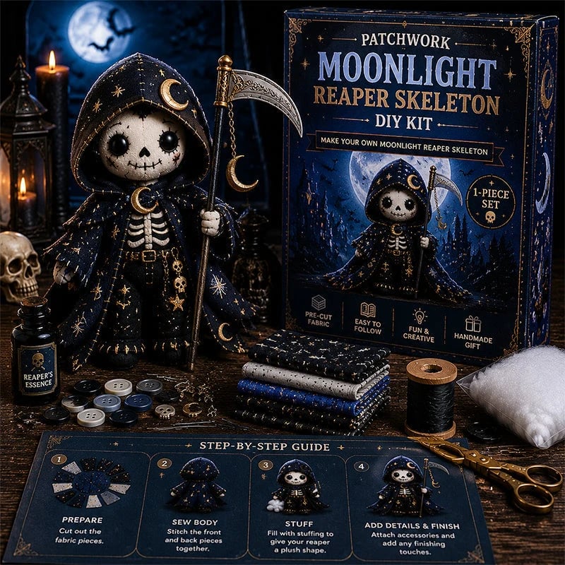 🔥HOT SALE🔥Last Day 49% OFF🎃 Patchwork Skeleton Witch Girl DIY Kit