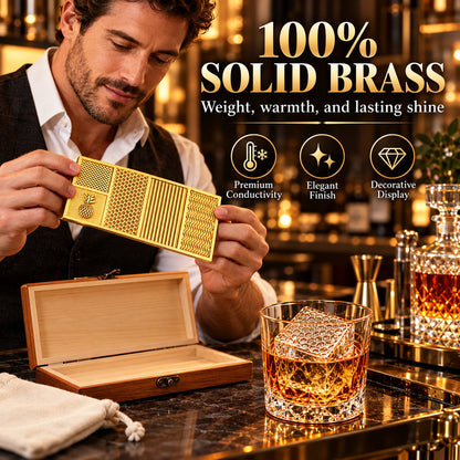 Brass Ice Stamp Plate – Decorative Cocktail & Whiskey Ice Embosser