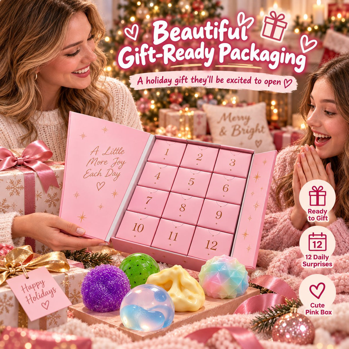 Collectible Christmas Squishy Set | 12 Unique Textures