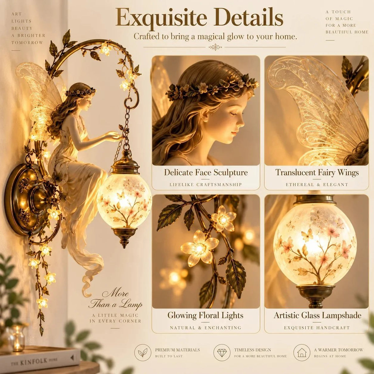 🧚🌸 Fairy Garden Glow Wall Lamp – Whimsical Floral Accent Light for Cozy Spaces
