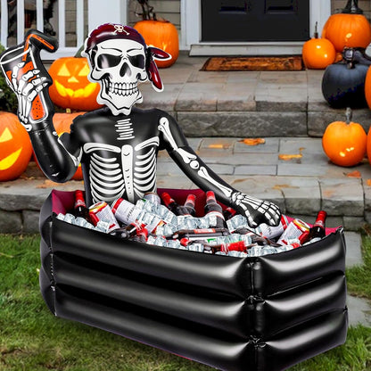 40-Gallon Inflatable Pirate Skeleton Cooler for Halloween
