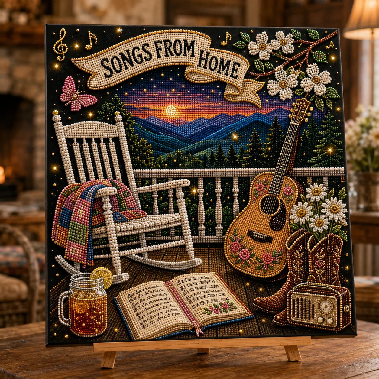 🔥 LAST DAY 50% OFF – 🎤 💕 Premium 3D Pearl Country Music Tribute Art Kit | Luxury Flocked Canvas with Scratch-Resistant Non-Fading Acrylic Resin Pearls & Faceted Drills DIY Keepsake Decor 💎✨